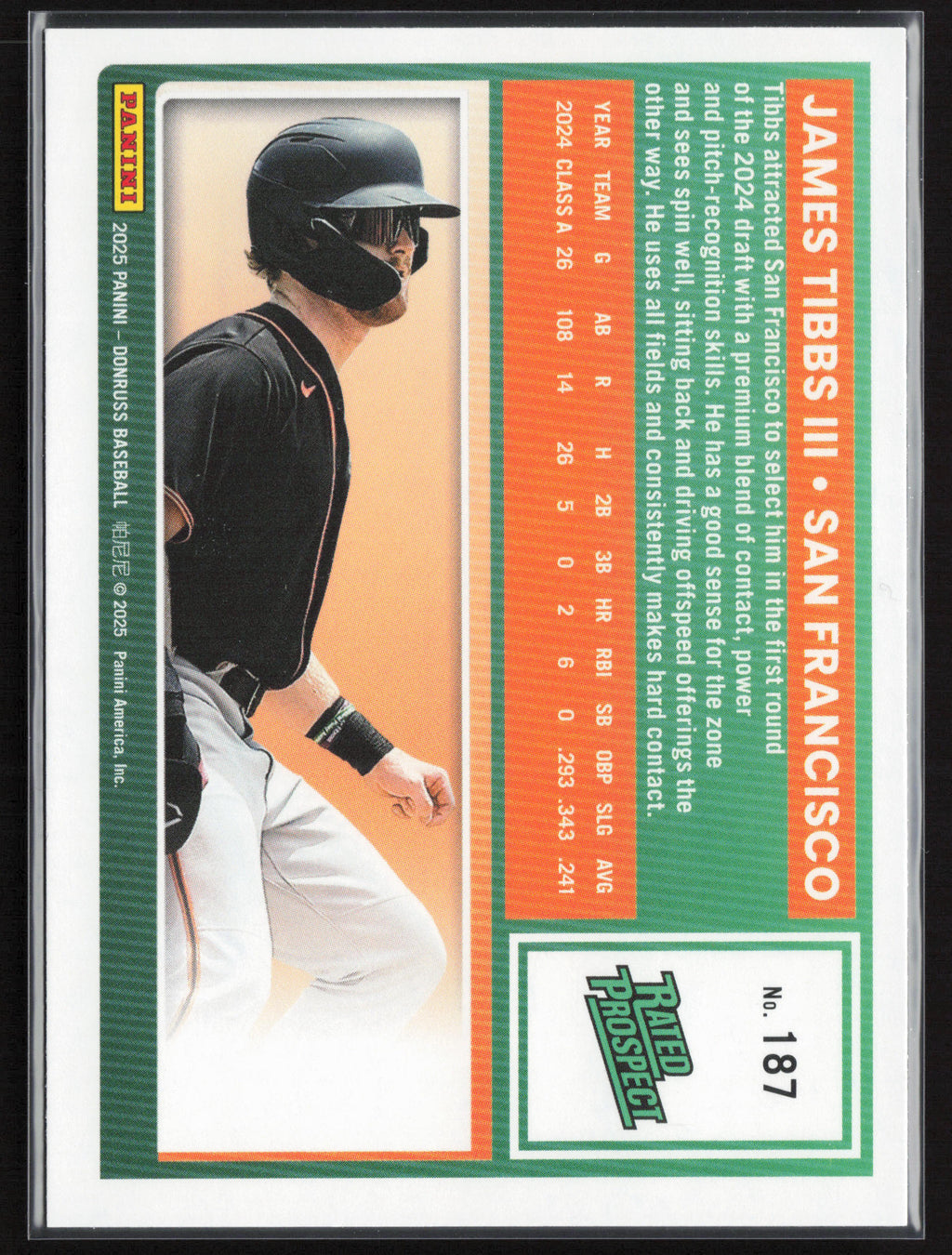 2025 Donruss #187 James Tibbs III