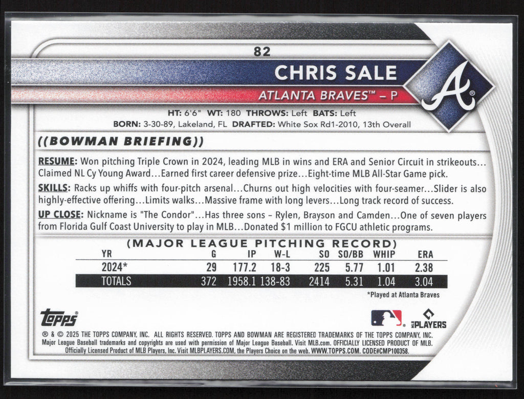 2025 Bowman #82 Chris Sale