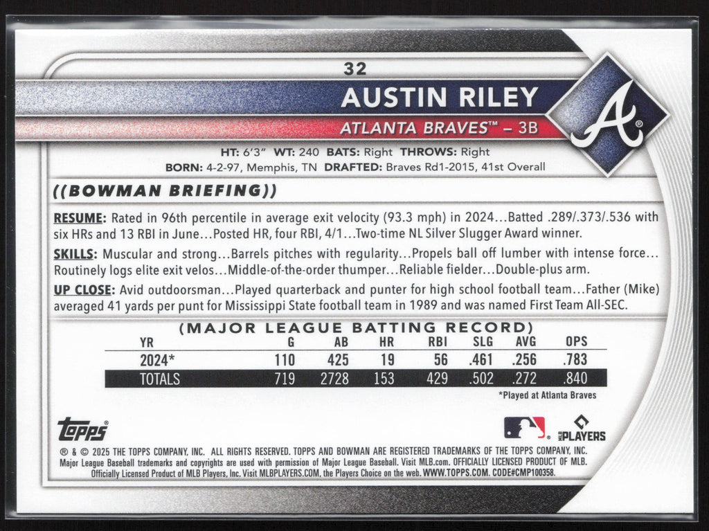 2025 Bowman #32 Austin Riley