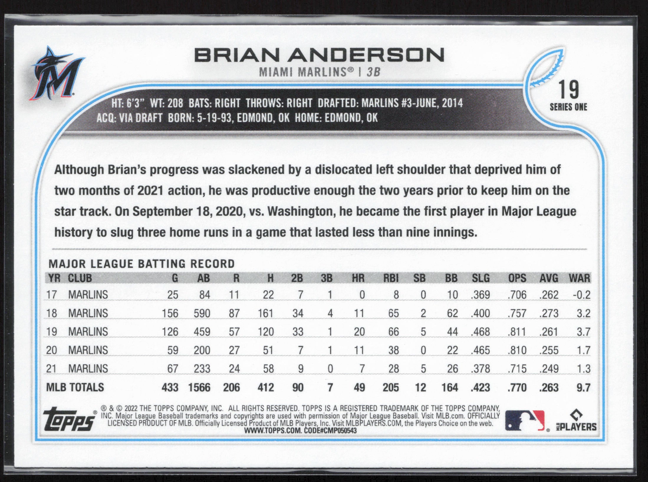 2022 Topps #19 Brian Anderson