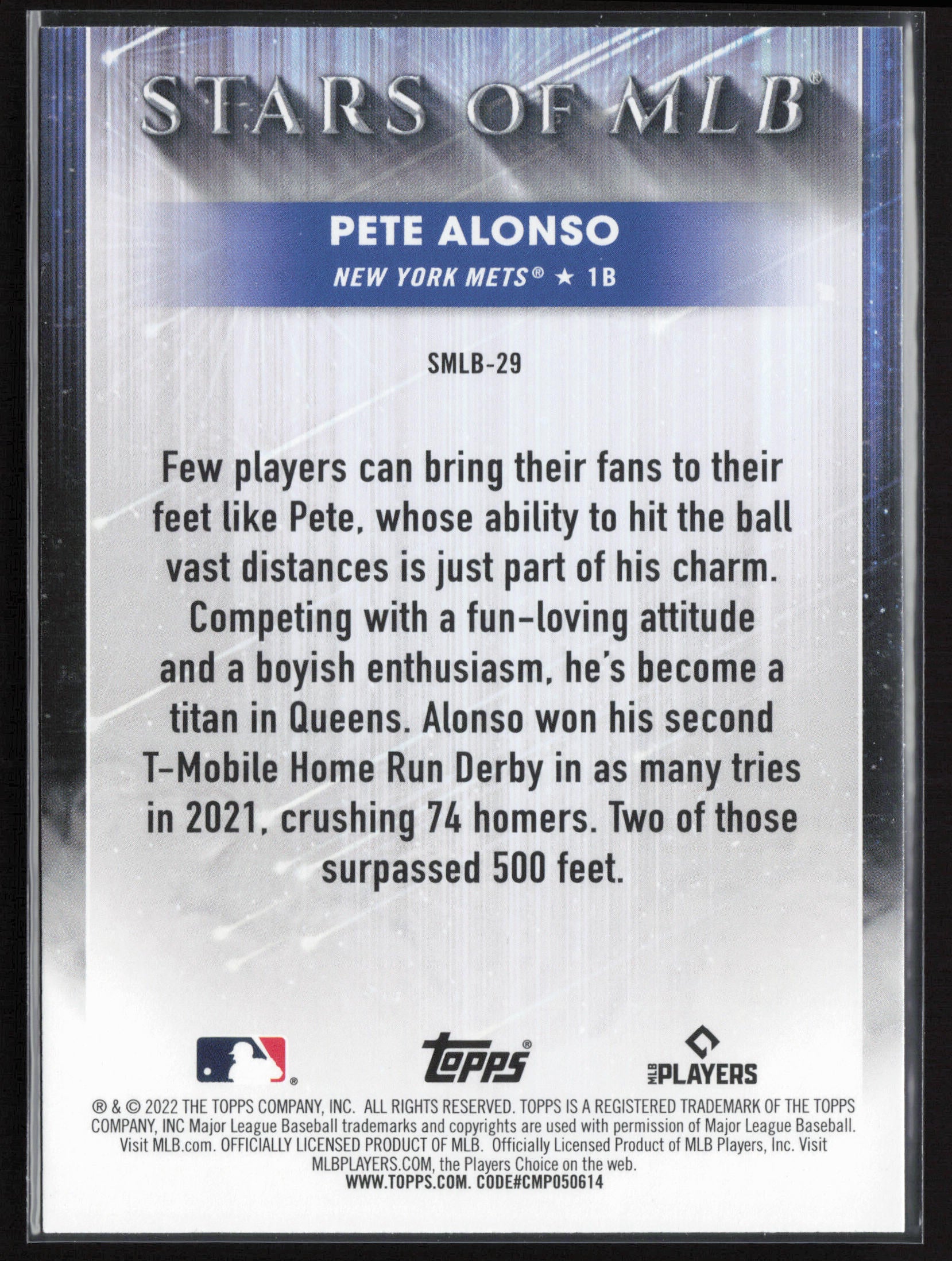 2022 Topps #SMLB-29 Pete Alonso Stars of MLB