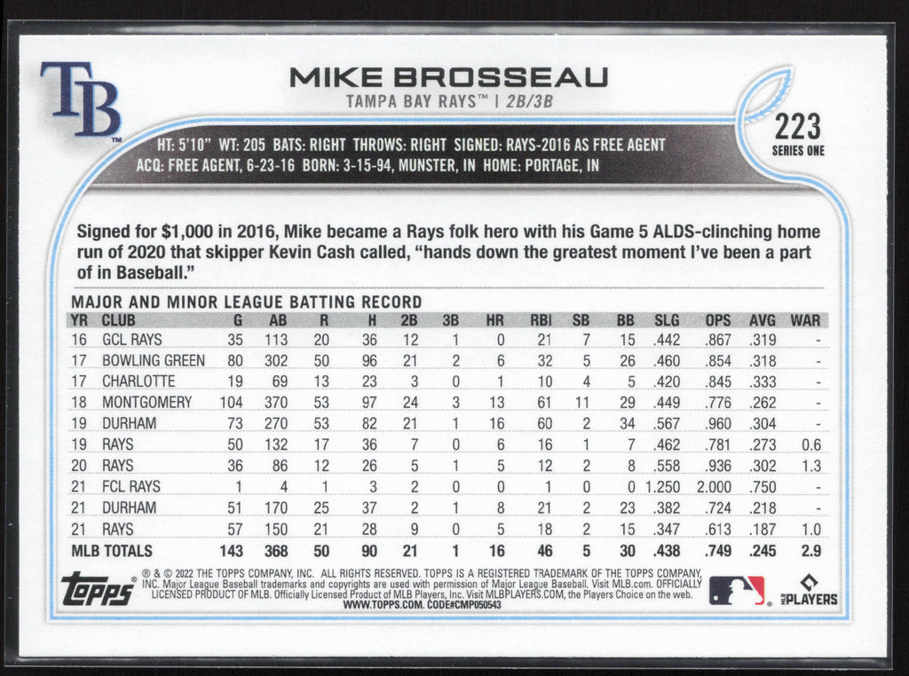 2022 Topps #223 Mike Brosseau