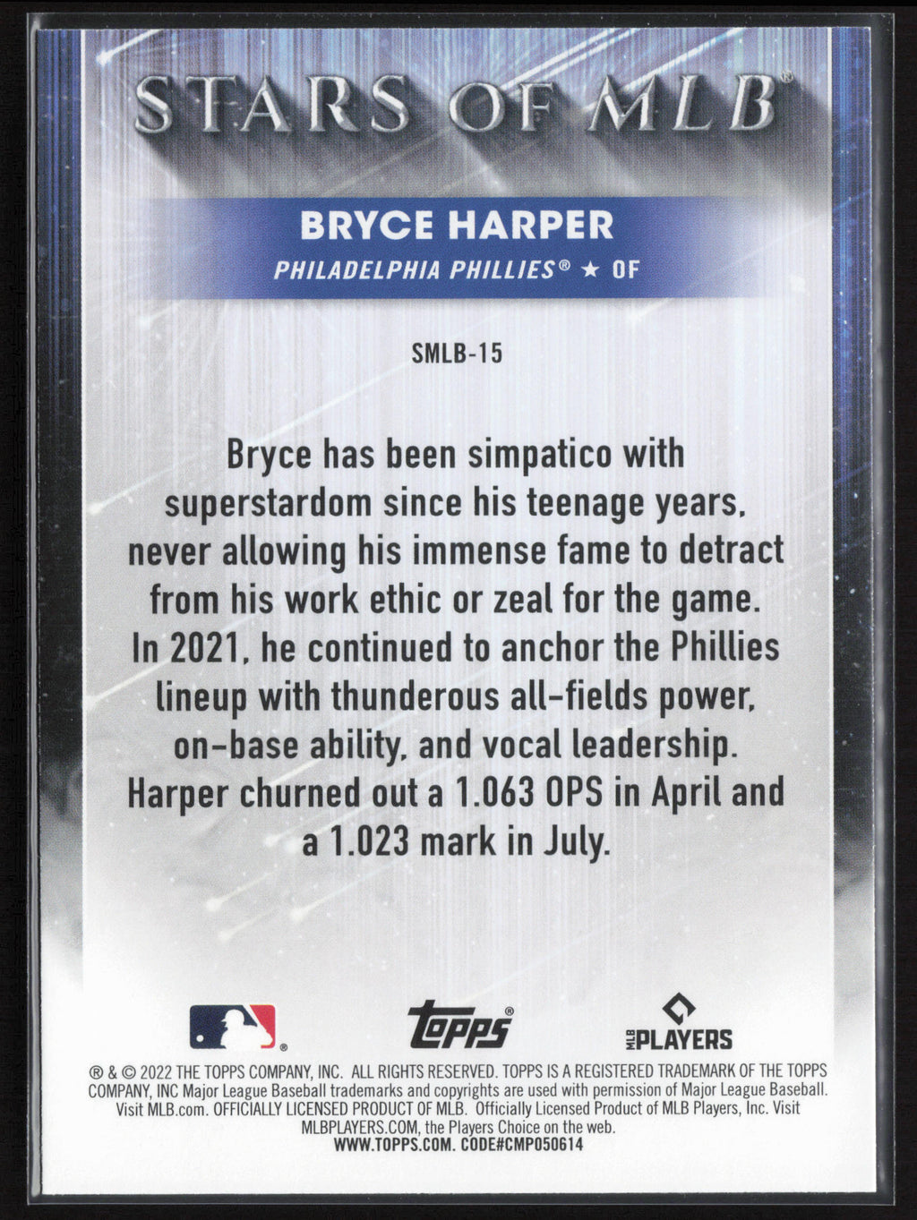 2022 Topps #SMLB-15 Bryce Harper Stars of MLB