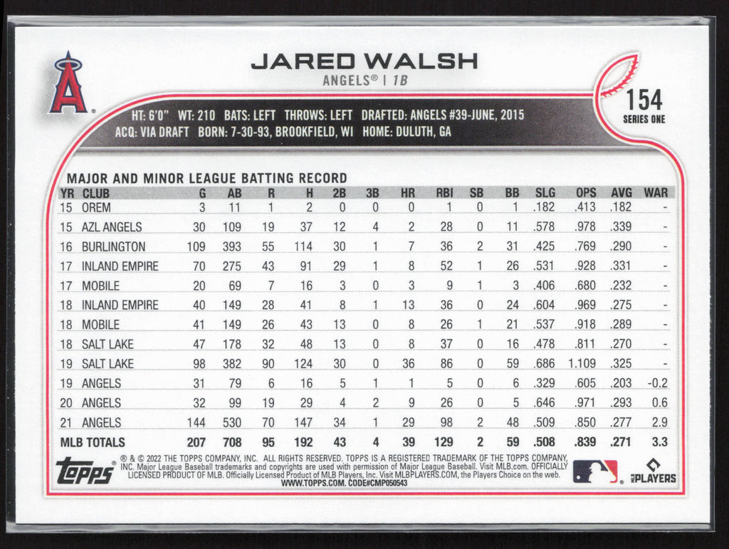 2022 Topps #154 Jared Walsh