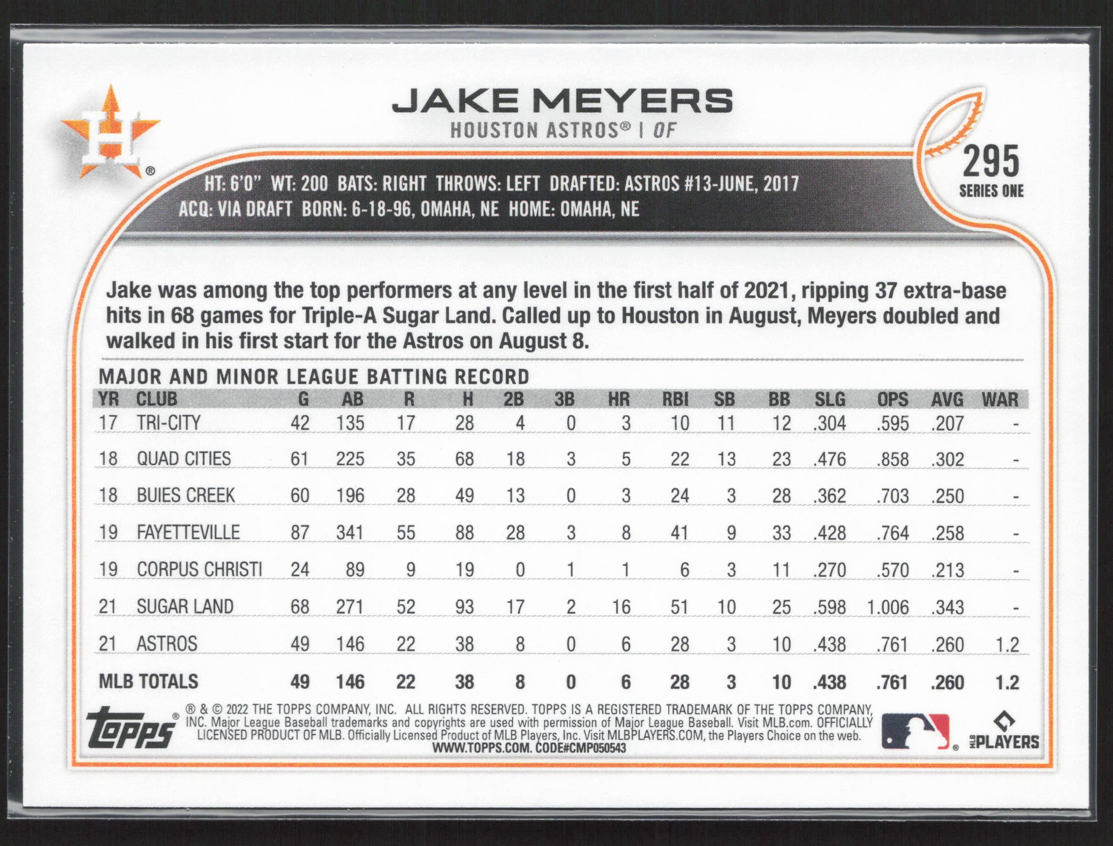 2022 Topps #295 Jake Meyers