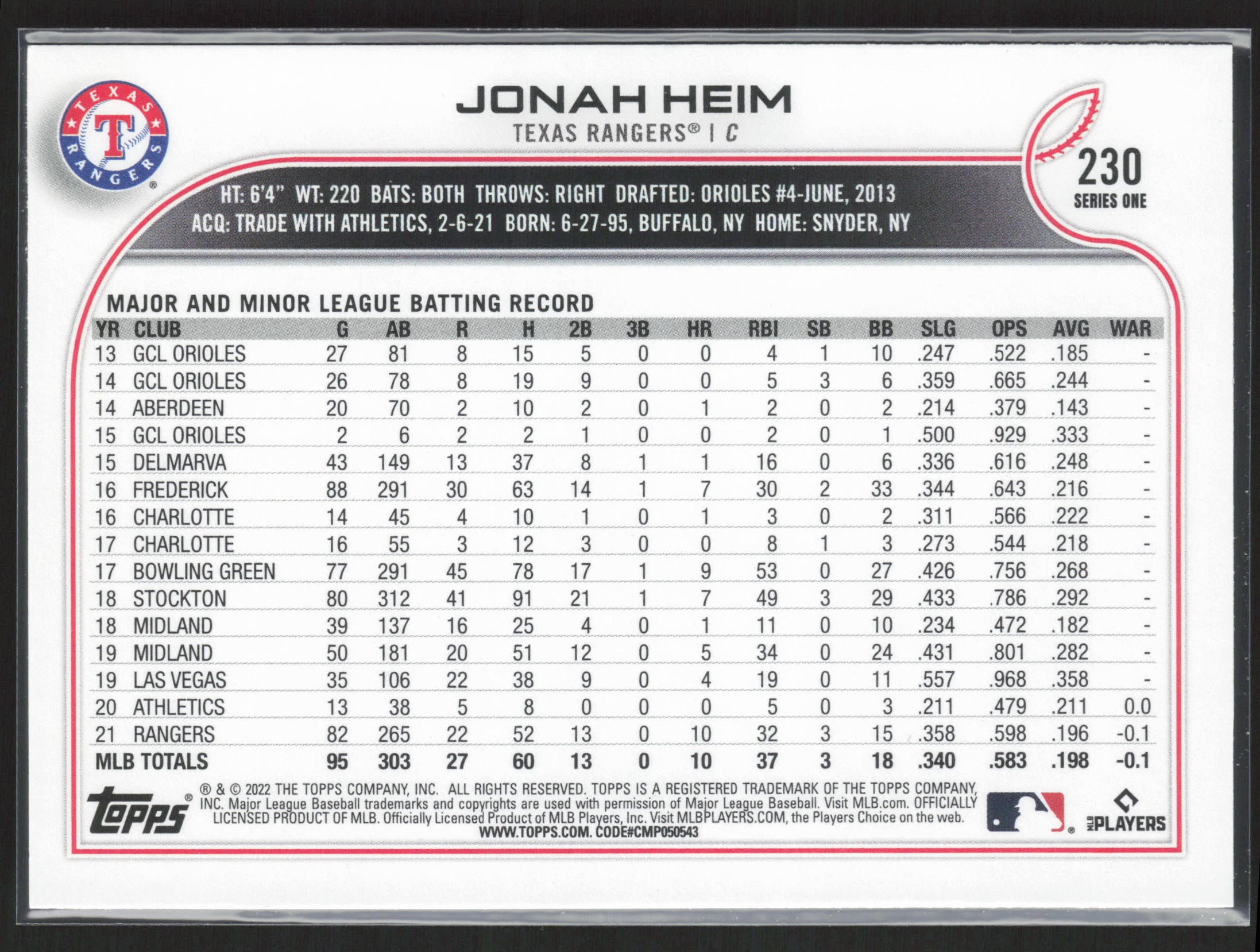 2022 Topps #230 Jonah Heim