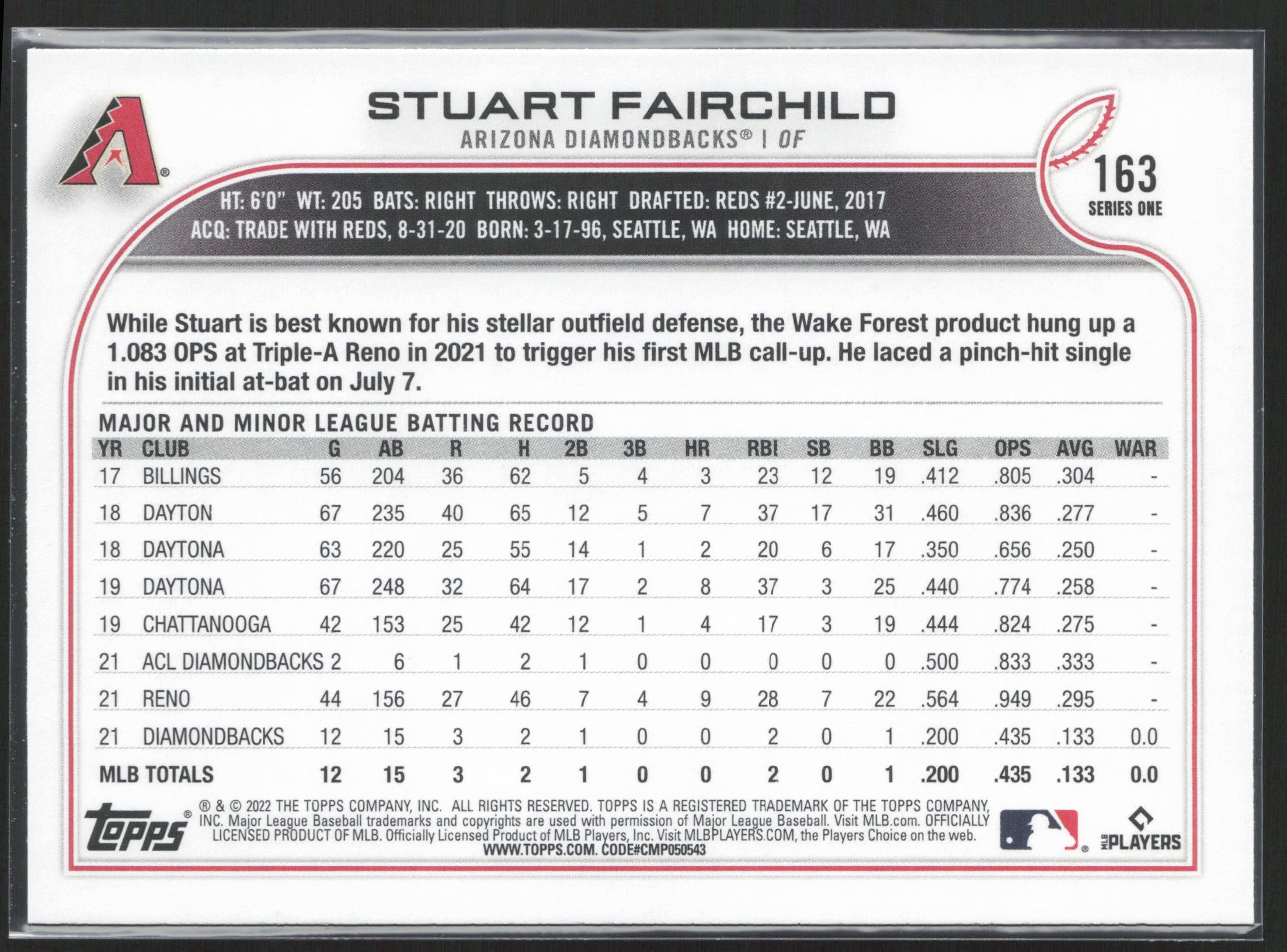 2022 Topps #163 Stuart Fairchild