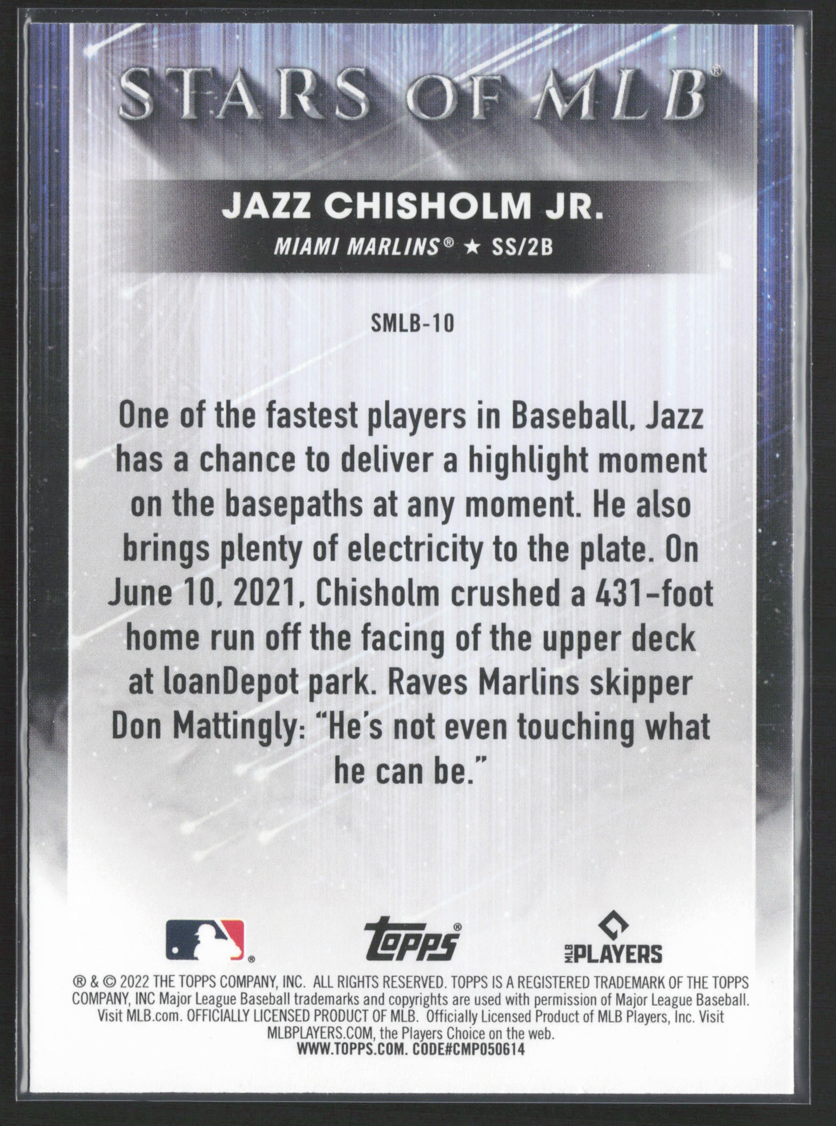 2022 Topps #SMLB-10 Jazz Chisholm Jr. Stars of MLB