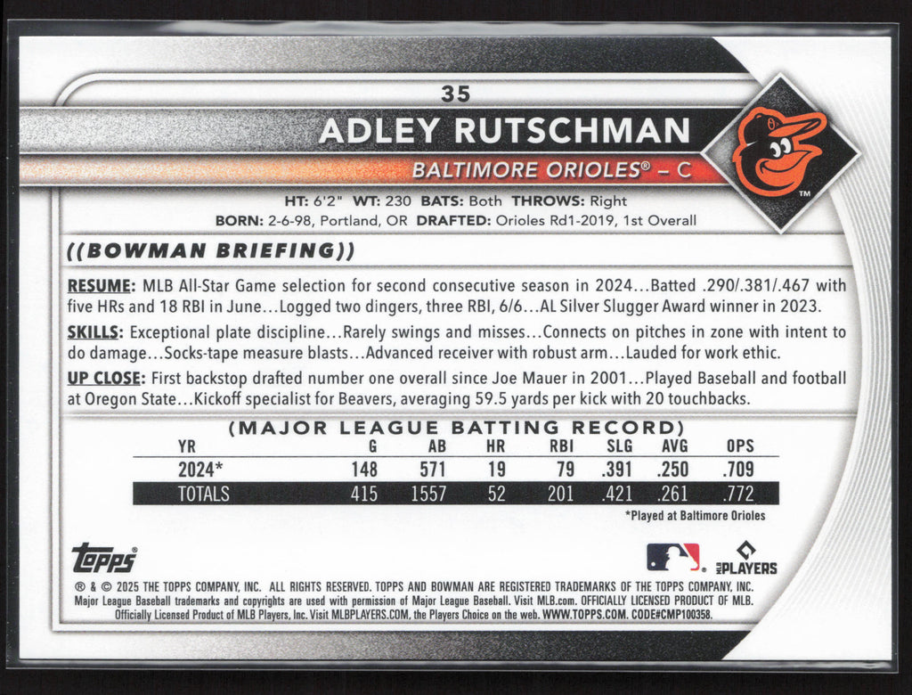 2025 Bowman #35 Adley Rutschman