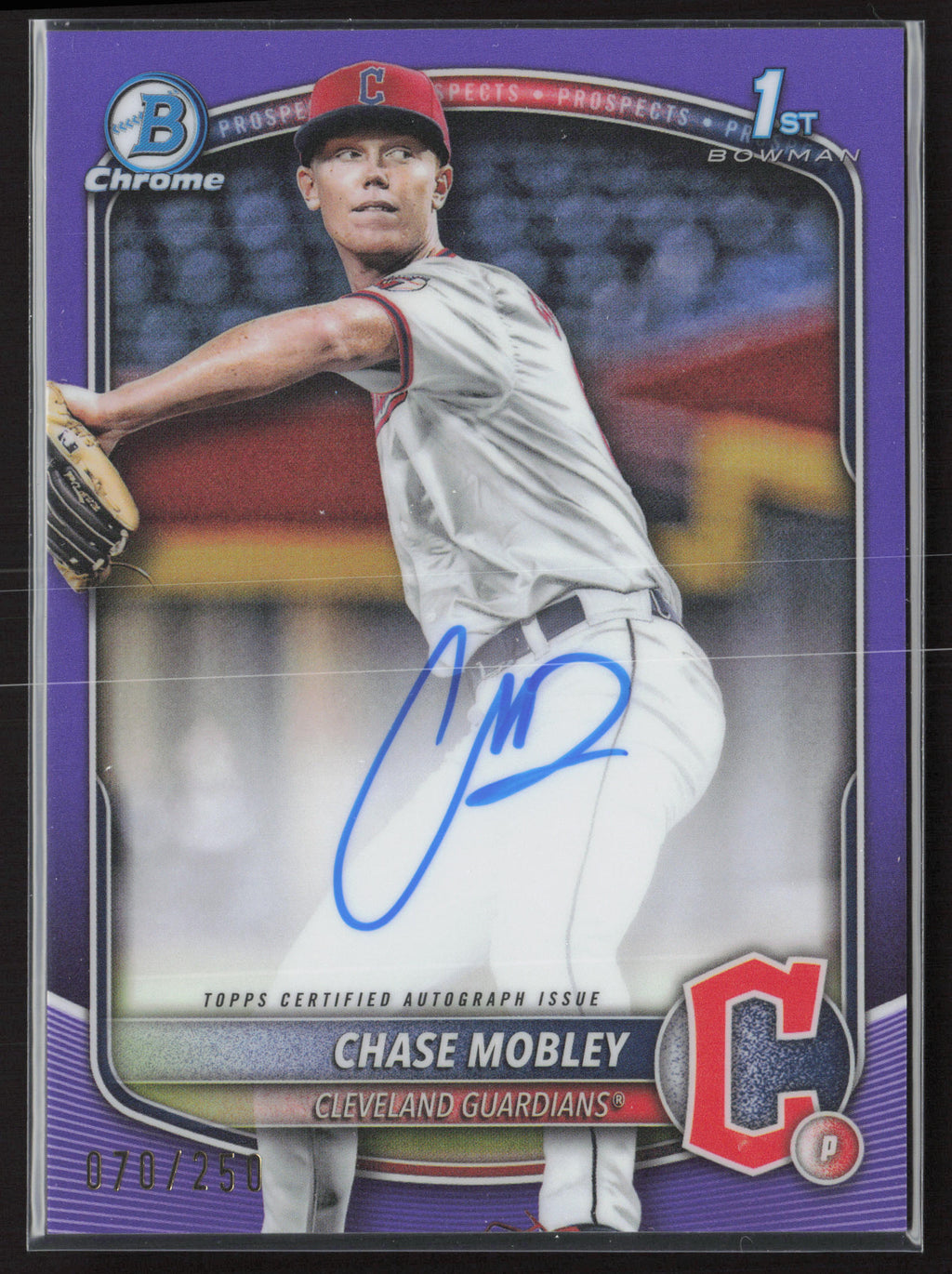 2025 Bowman #CPA-CMY Chase Mobley Chrome Prospects Purple Refractor #/250