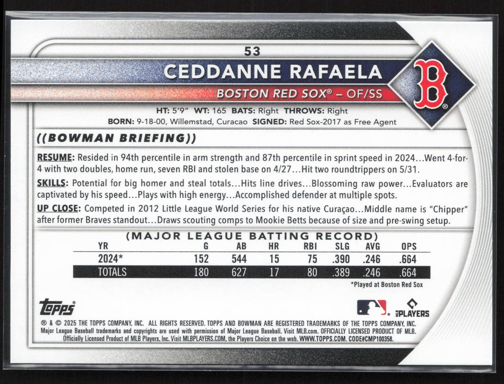 2025 Bowman #53 Ceddanne Rafaela