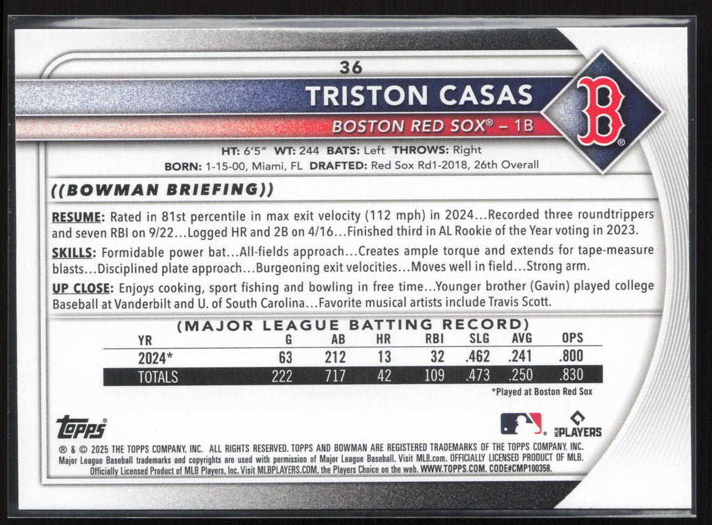 2025 Bowman #36 Triston Casas