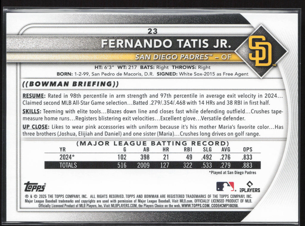 2025 Bowman #23 Fernando Tatis Jr.