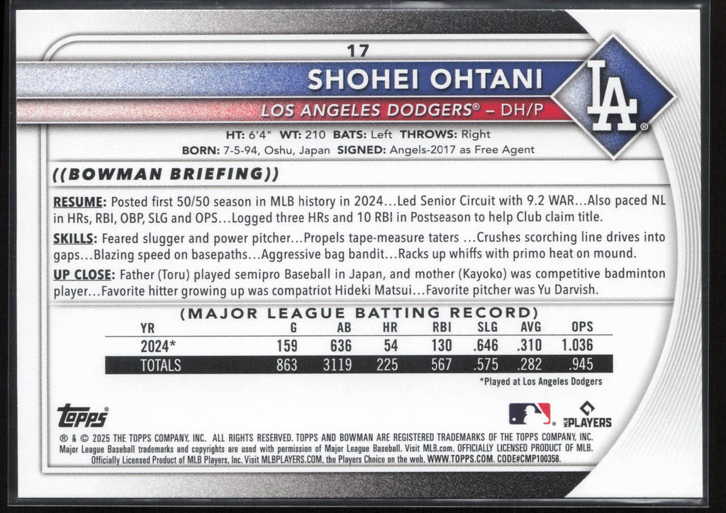2025 Bowman #17 Shohei Ohtani