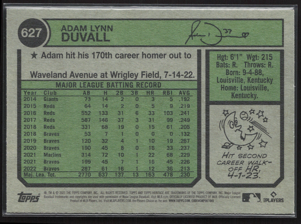 2023 Topps Heritage #627 Adam Duvall