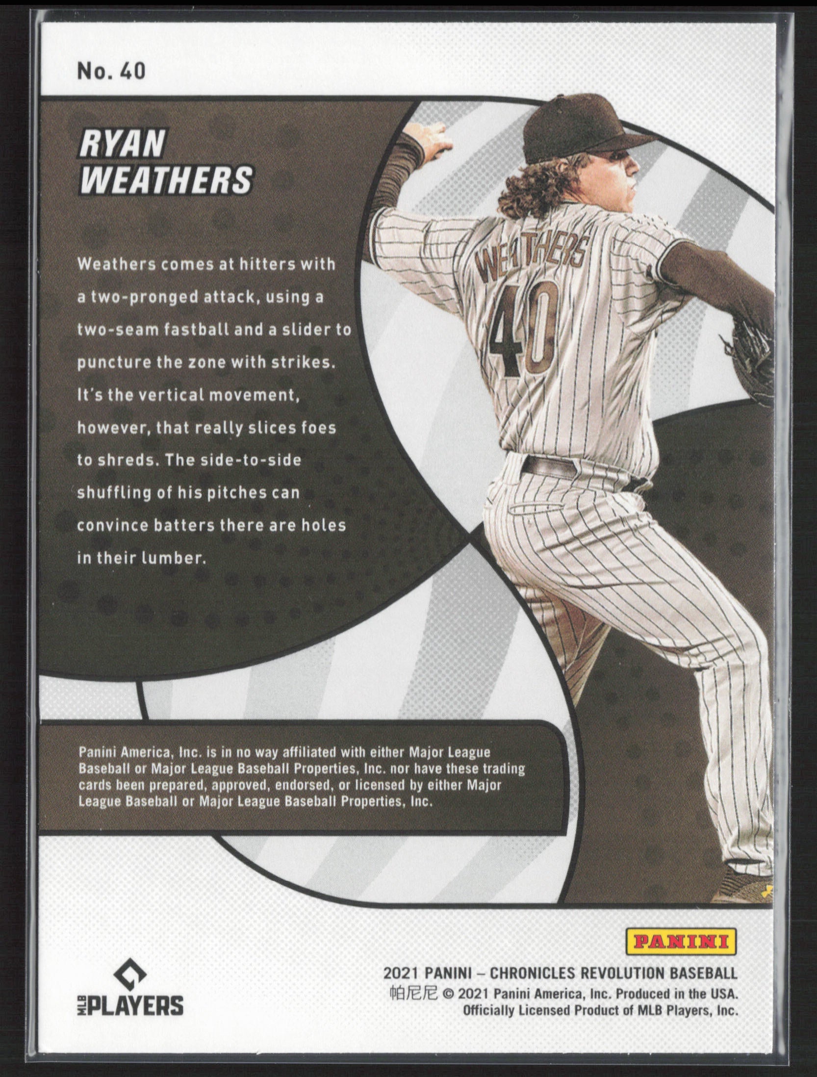 2021 Panini Chronicles #40 Ryan Weathers Revolution