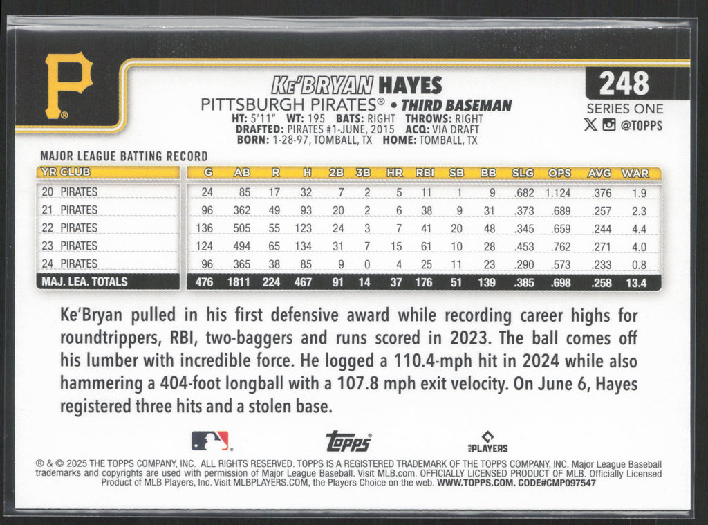 2025 Topps #248 Ke’Bryan Hayes