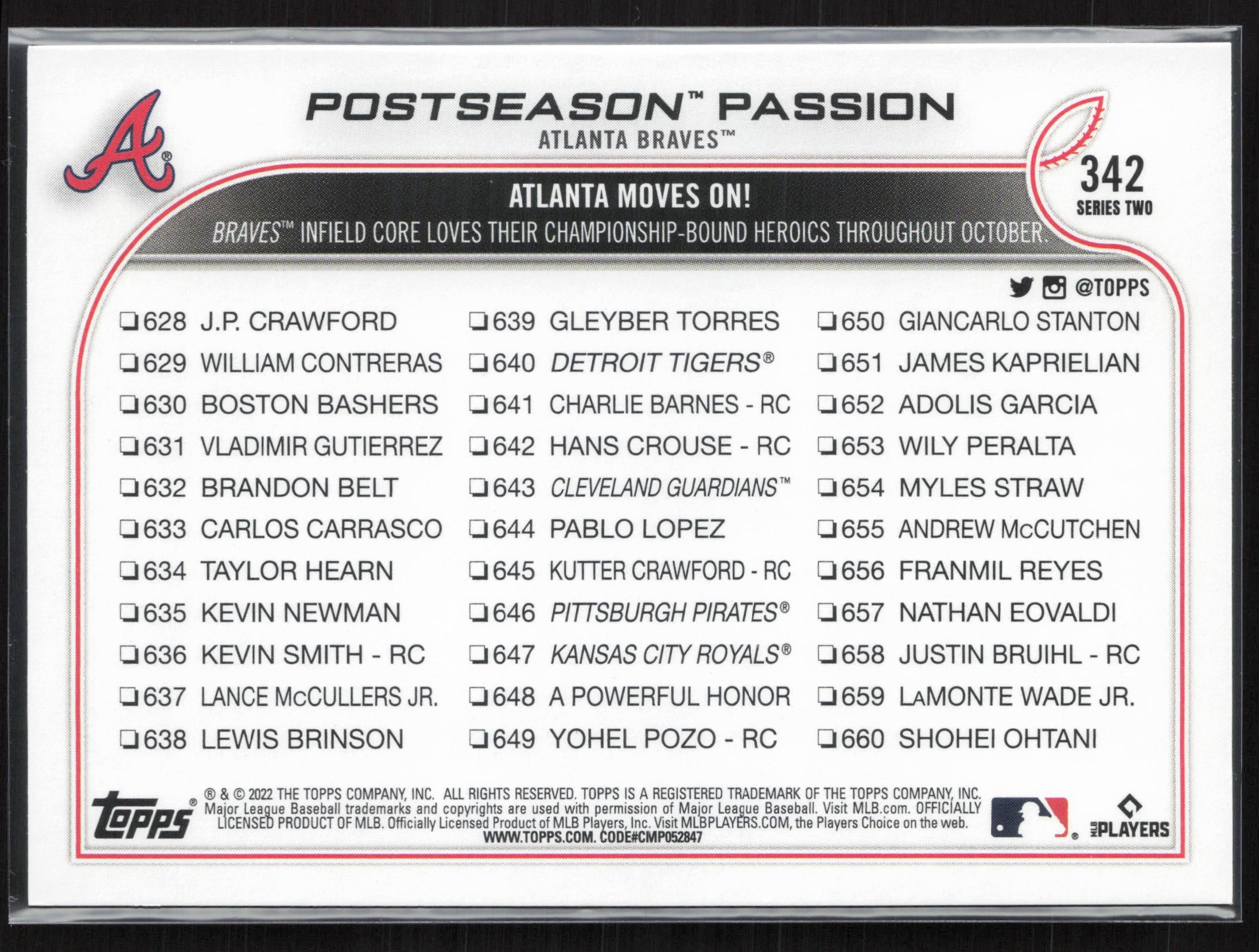 2022 Topps #342 Postseason Passion