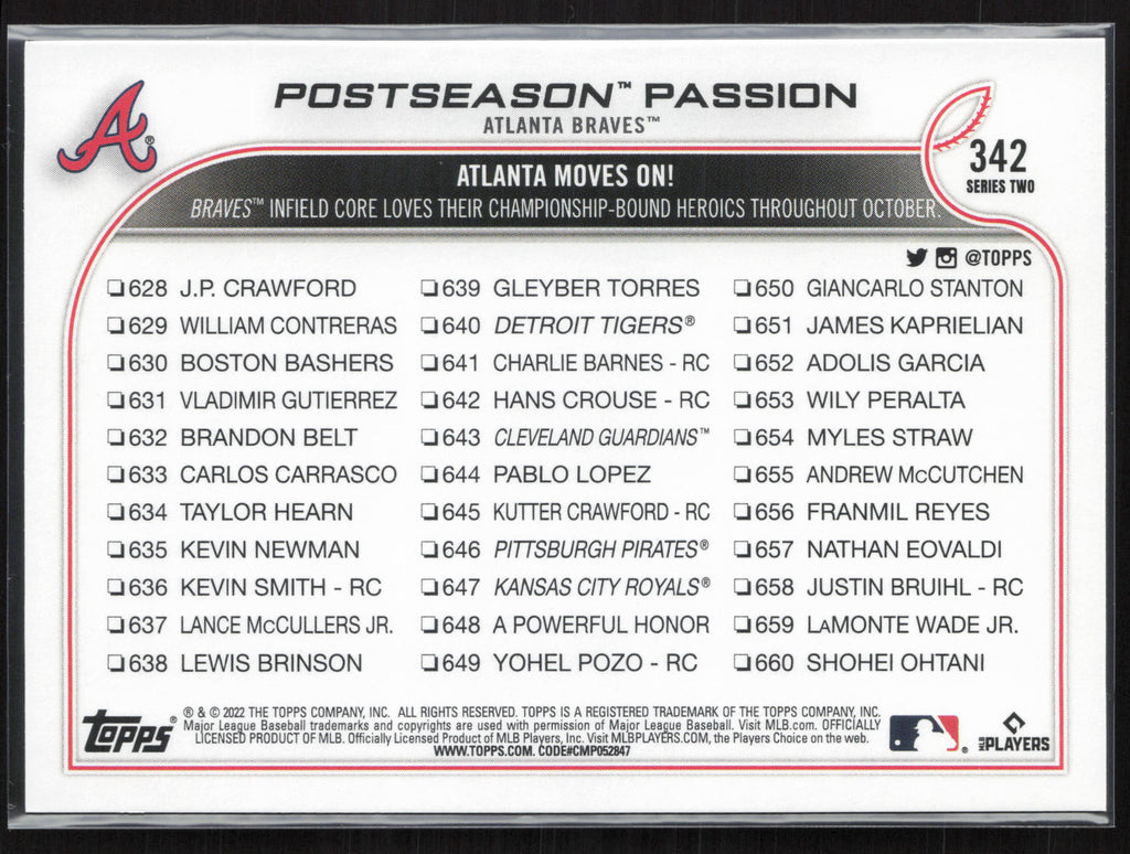 2022 Topps #342 Postseason Passion