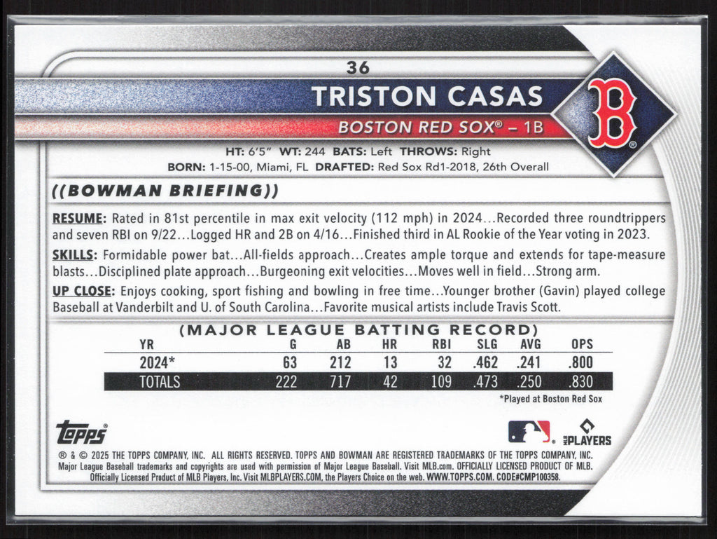 2025 Bowman #36 Triston Casas