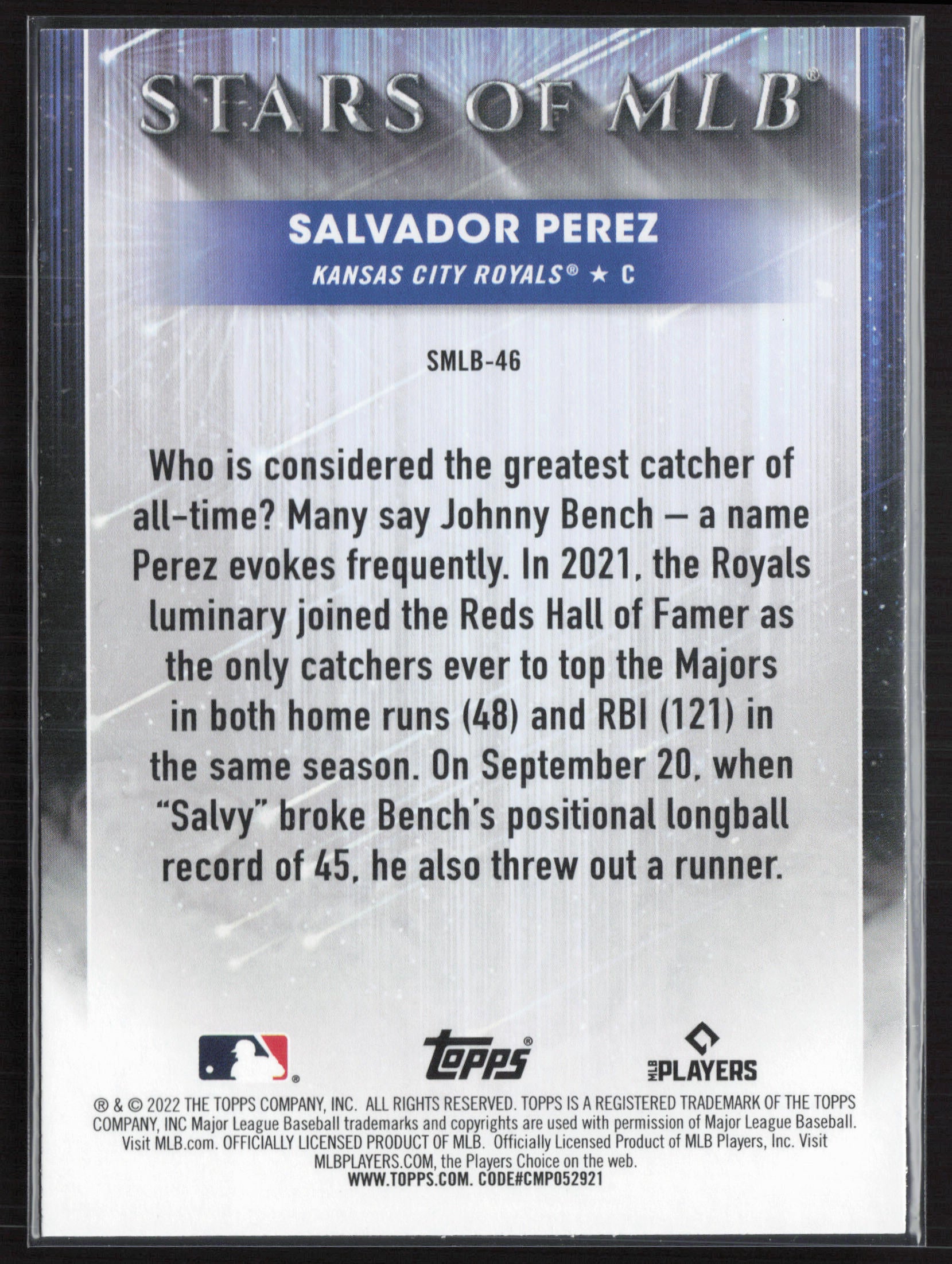 2022 Topps #SMLB-46 Salvador Perez Stars of MLB