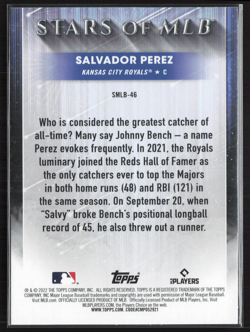 2022 Topps #SMLB-46 Salvador Perez Stars of MLB