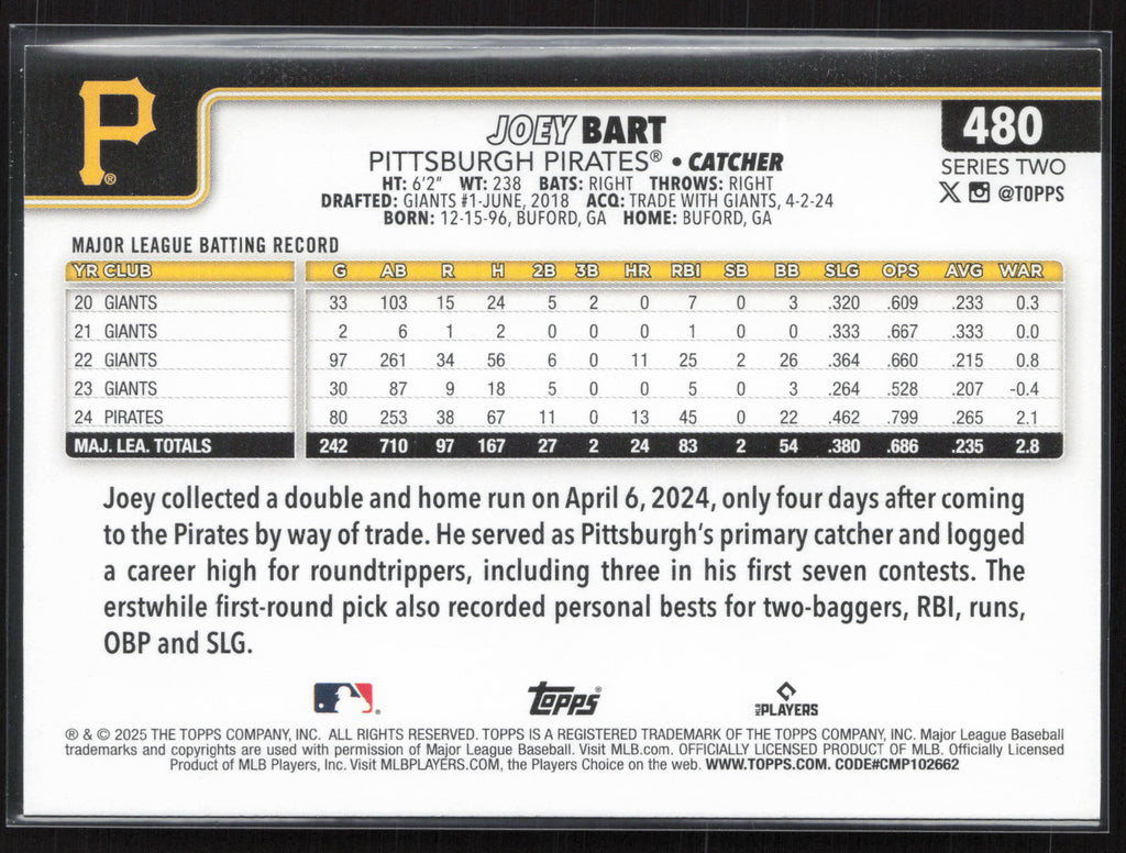 2025 Topps #480 Joey Bart
