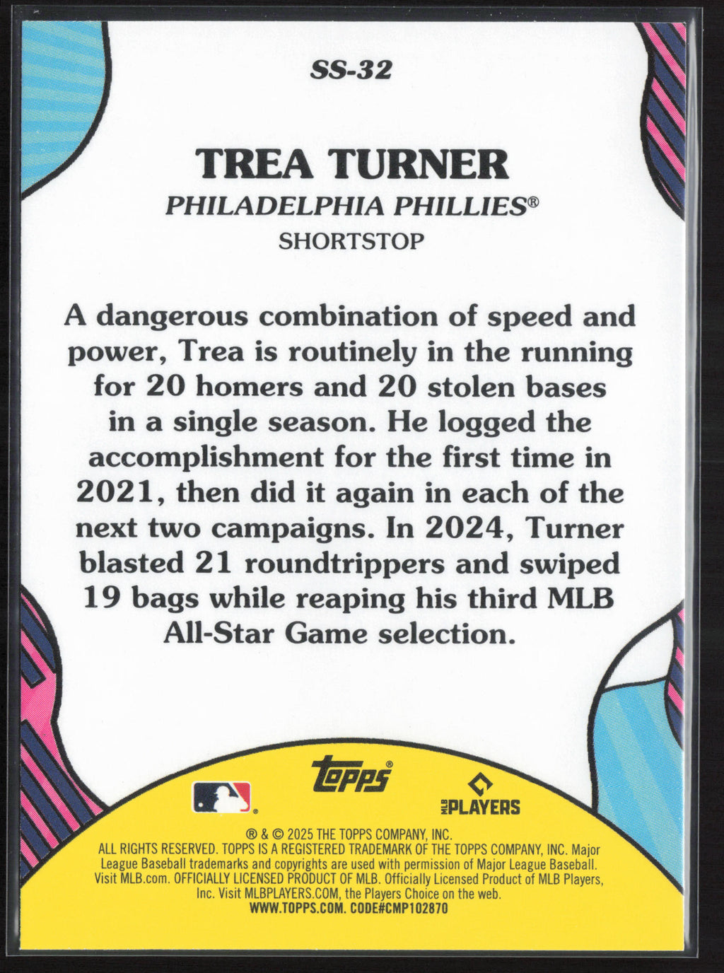 2025 Topps #SS-32 Trea Turner Summer Superstars
