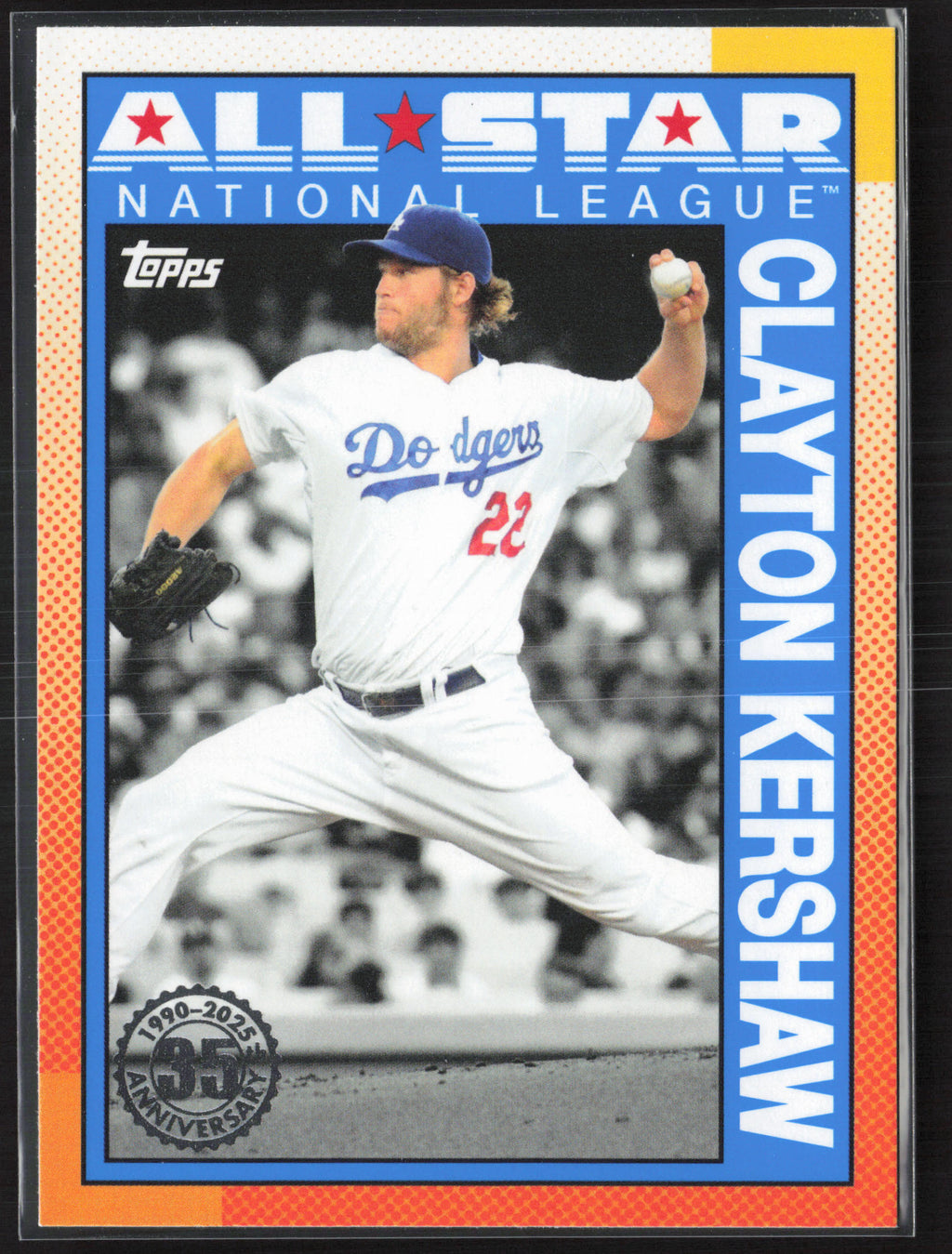 2025 Topps #90AS-27b Clayton Kershaw 1990 Topps Baseball 35th All-Stars