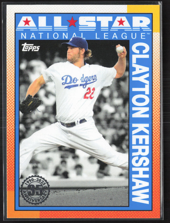 2025 Topps #90AS-27b Clayton Kershaw 1990 Topps Baseball 35th All-Stars