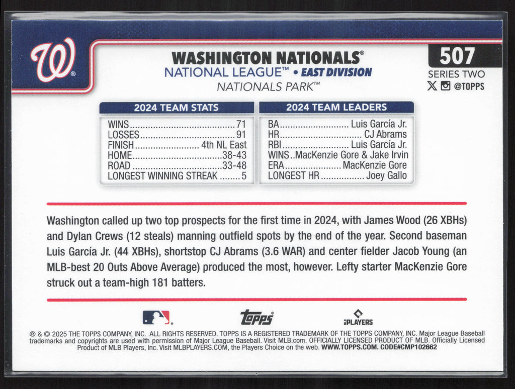 2025 Topps #507 Washington Nationals