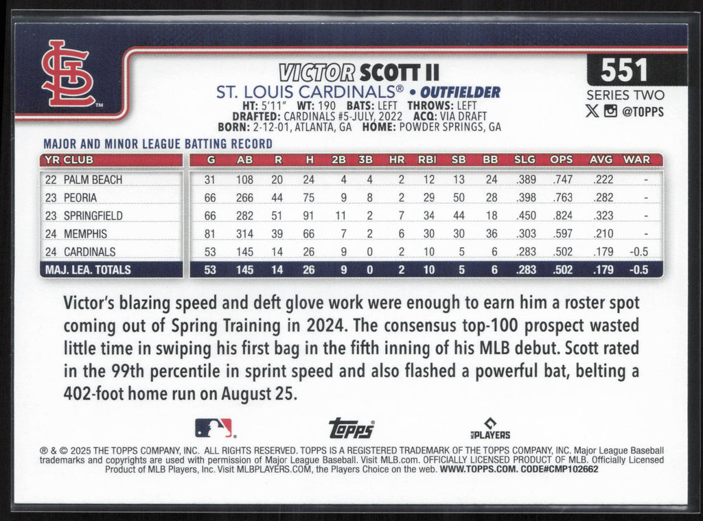 2025 Topps #551 Victor Scott II