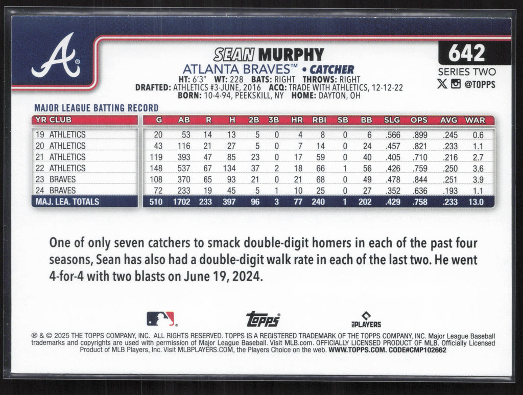 2025 Topps #642 Sean Murphy