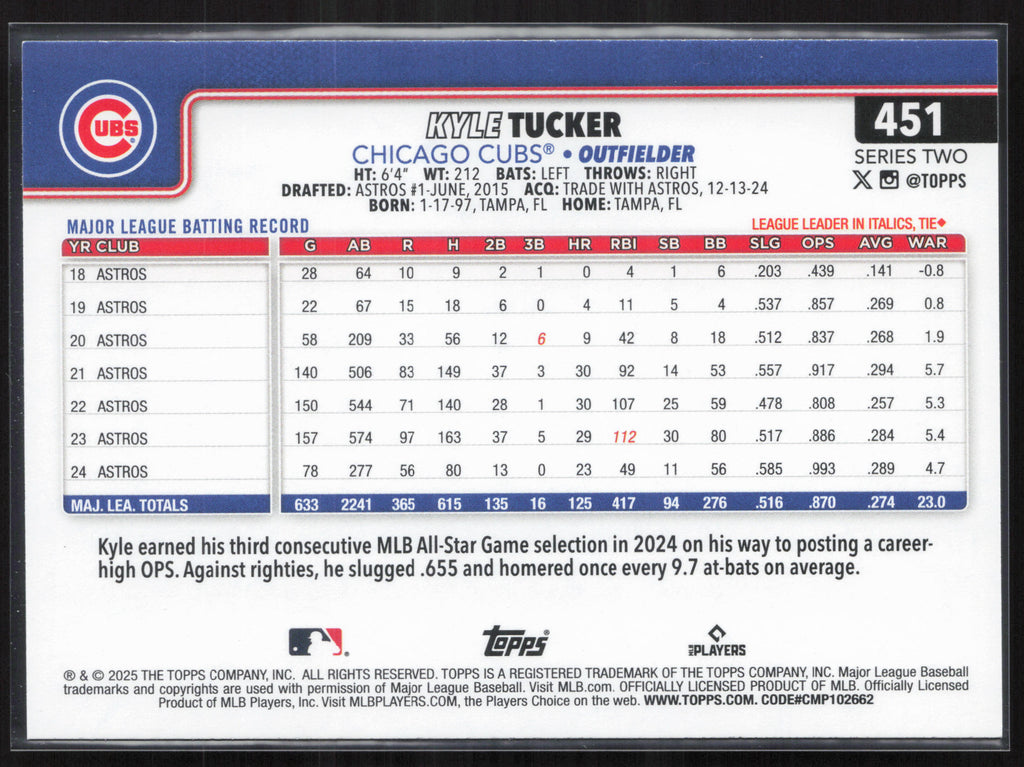 2025 Topps #451 Kyle Tucker