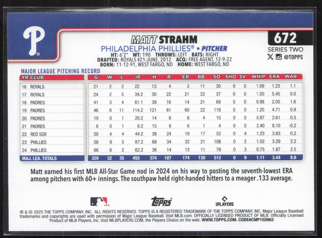 2025 Topps #672 Matt Strahm