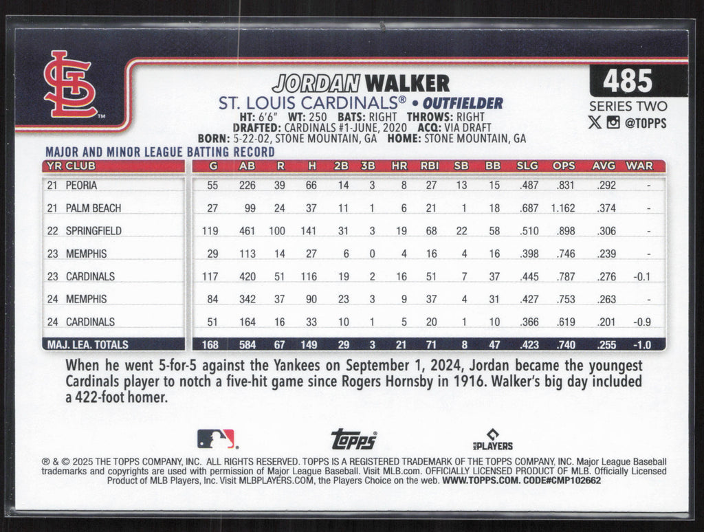 2025 Topps #485 Jordan Walker