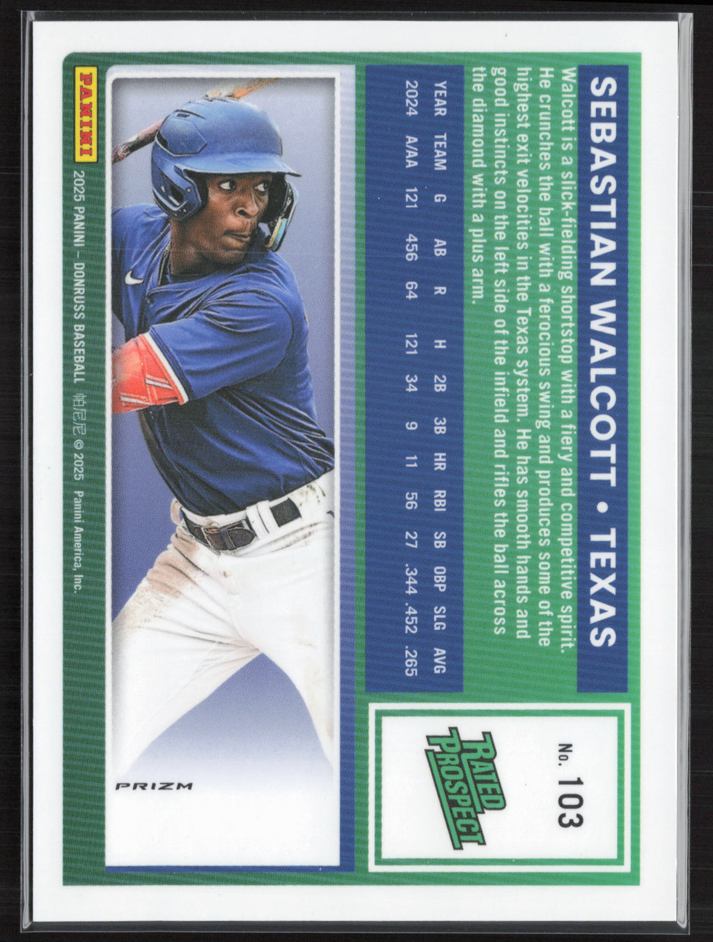 2025 Donruss #103 Sebastian Walcott Optic Jazz