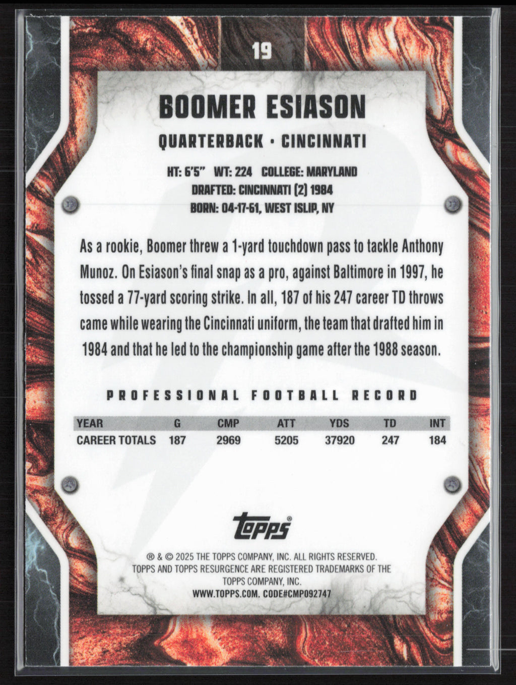 2024 Topps Resurgence #19 Boomer Esiason