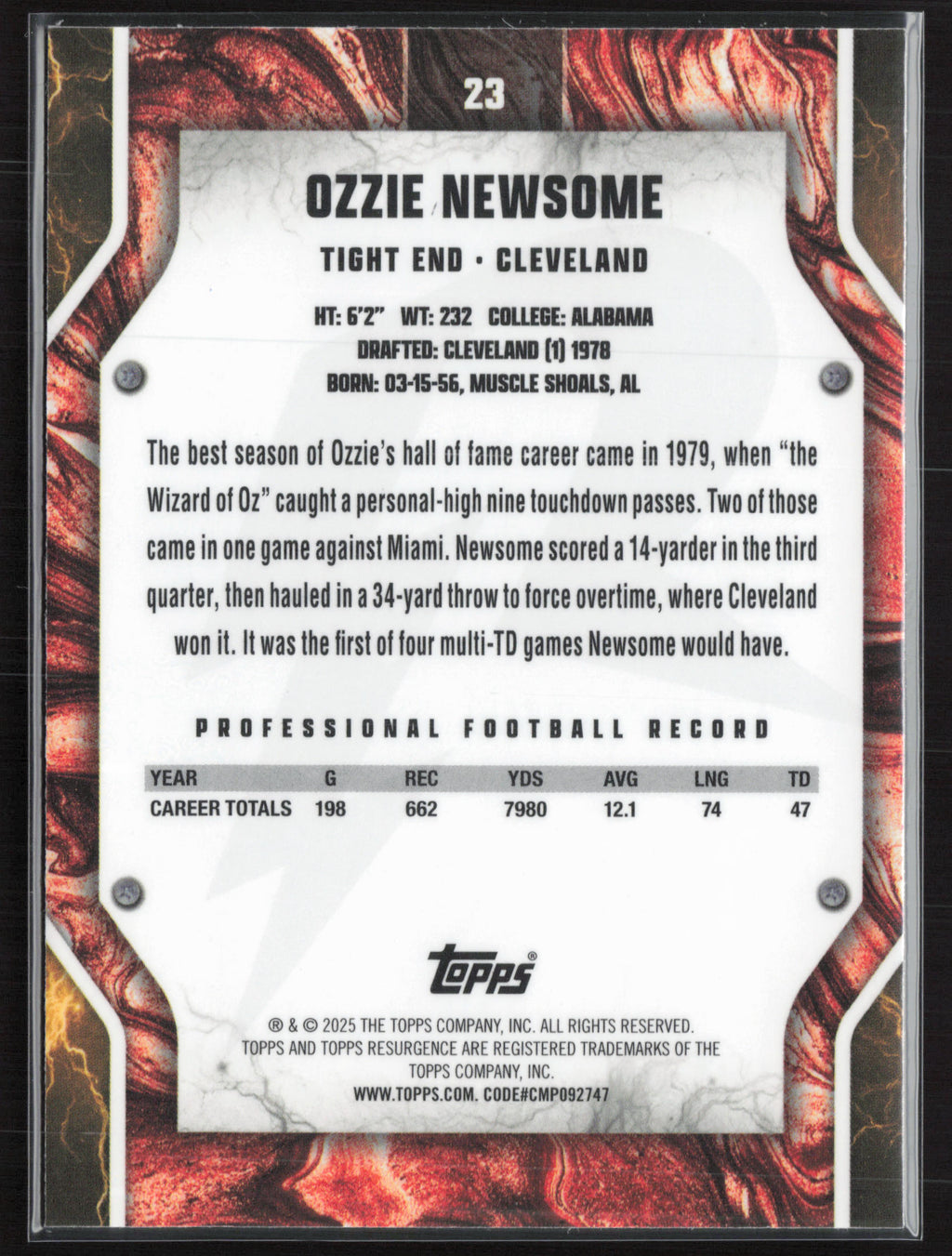 2024 Topps Resurgence #23 Ozzie Newsome