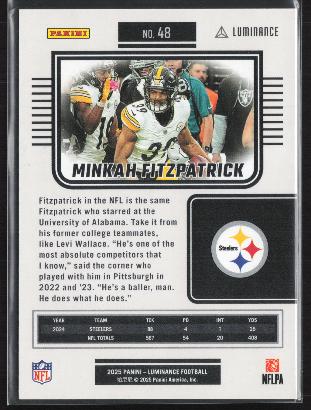 2025 Panini Luminance #48 Minkah Fitzpatrick Gold #/299