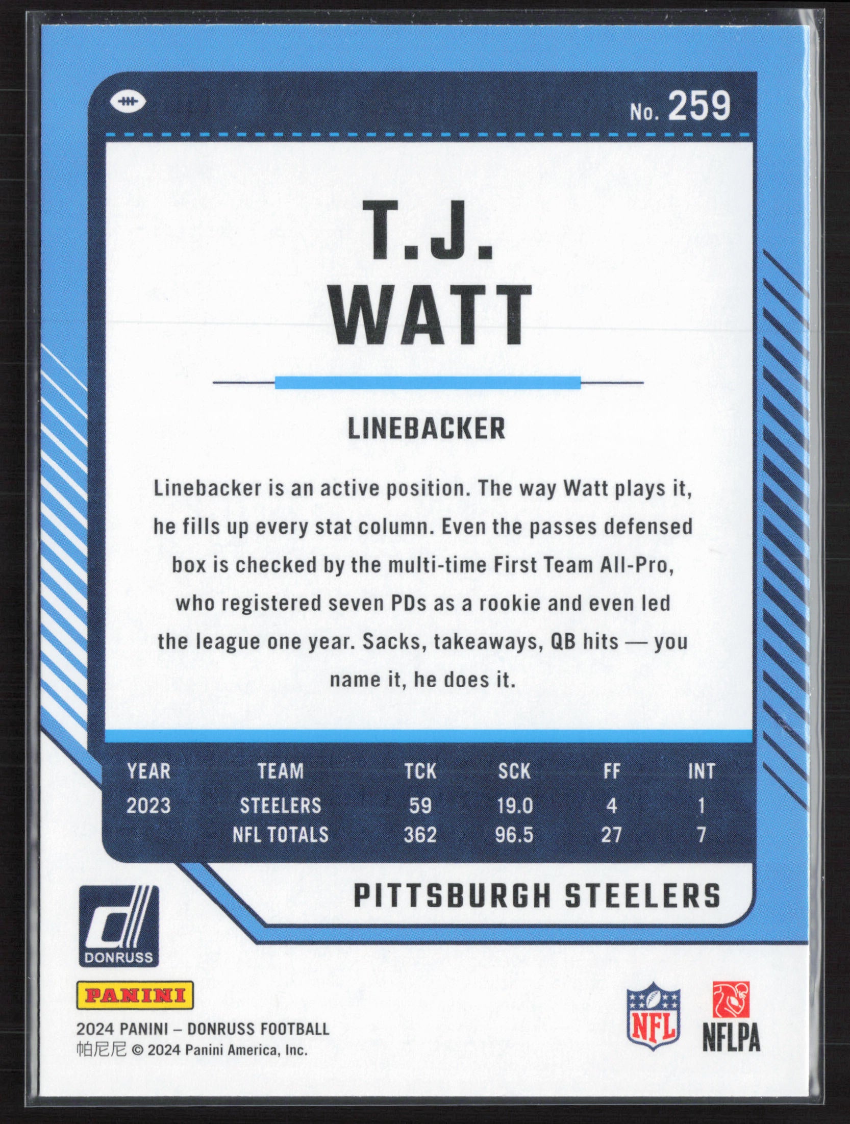 2024 Donruss #259 T.J. Watt
