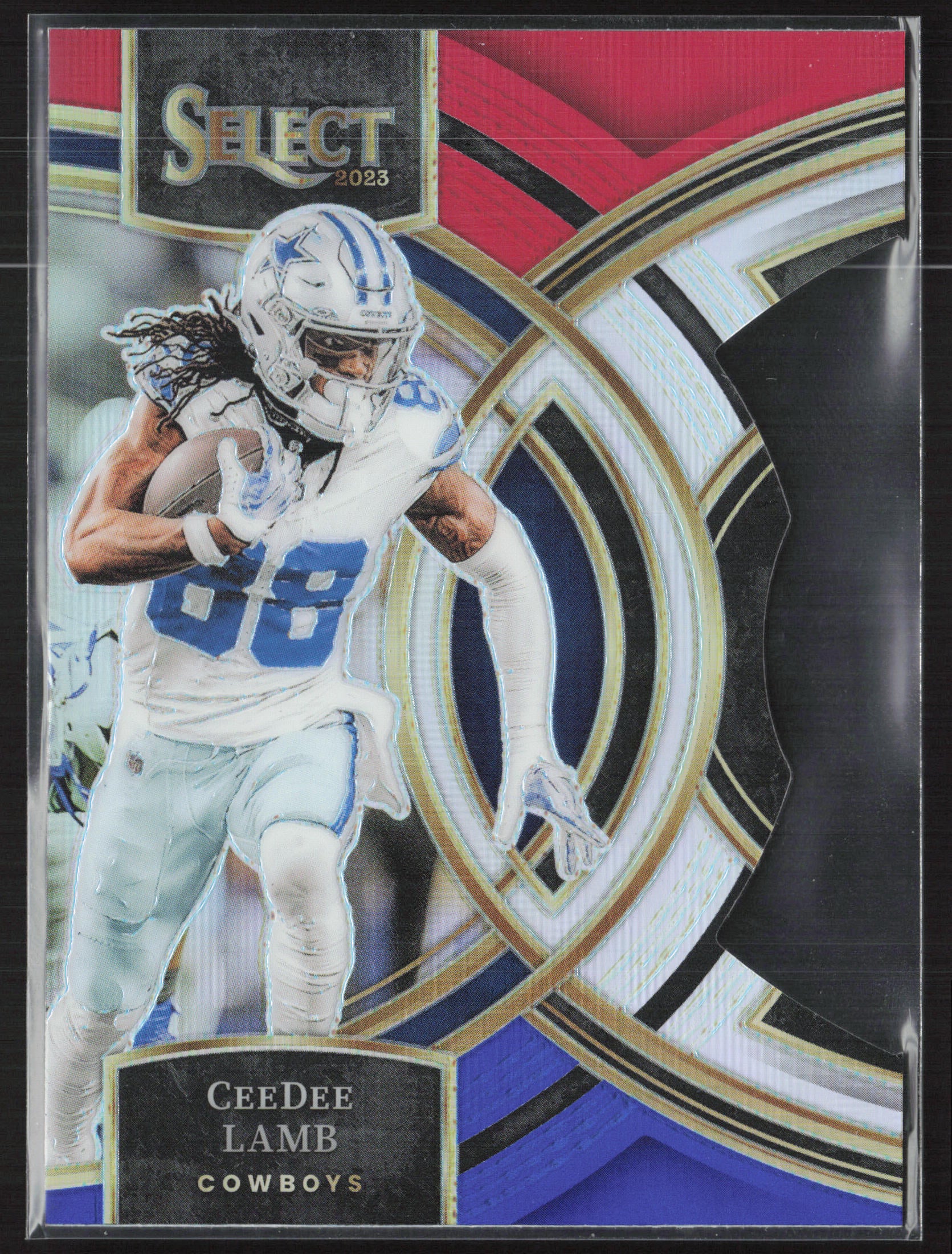 2023 Panini Select #177 CeeDee Lamb Red and Blue Prizms Die Cuts