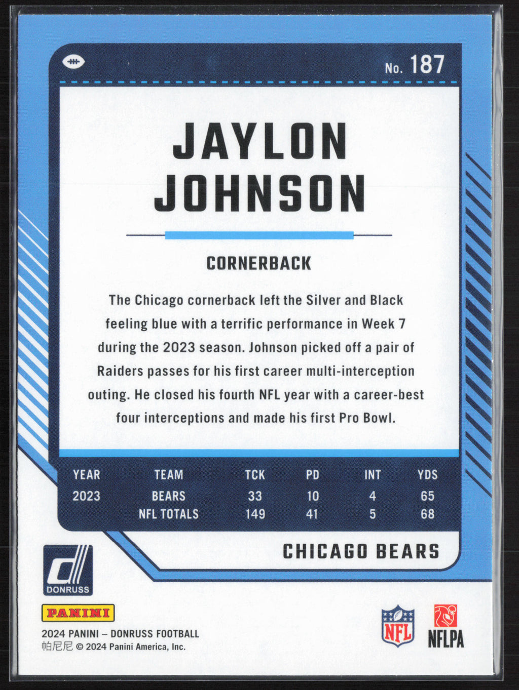 2024 Donruss #187 Jaylon Johnson