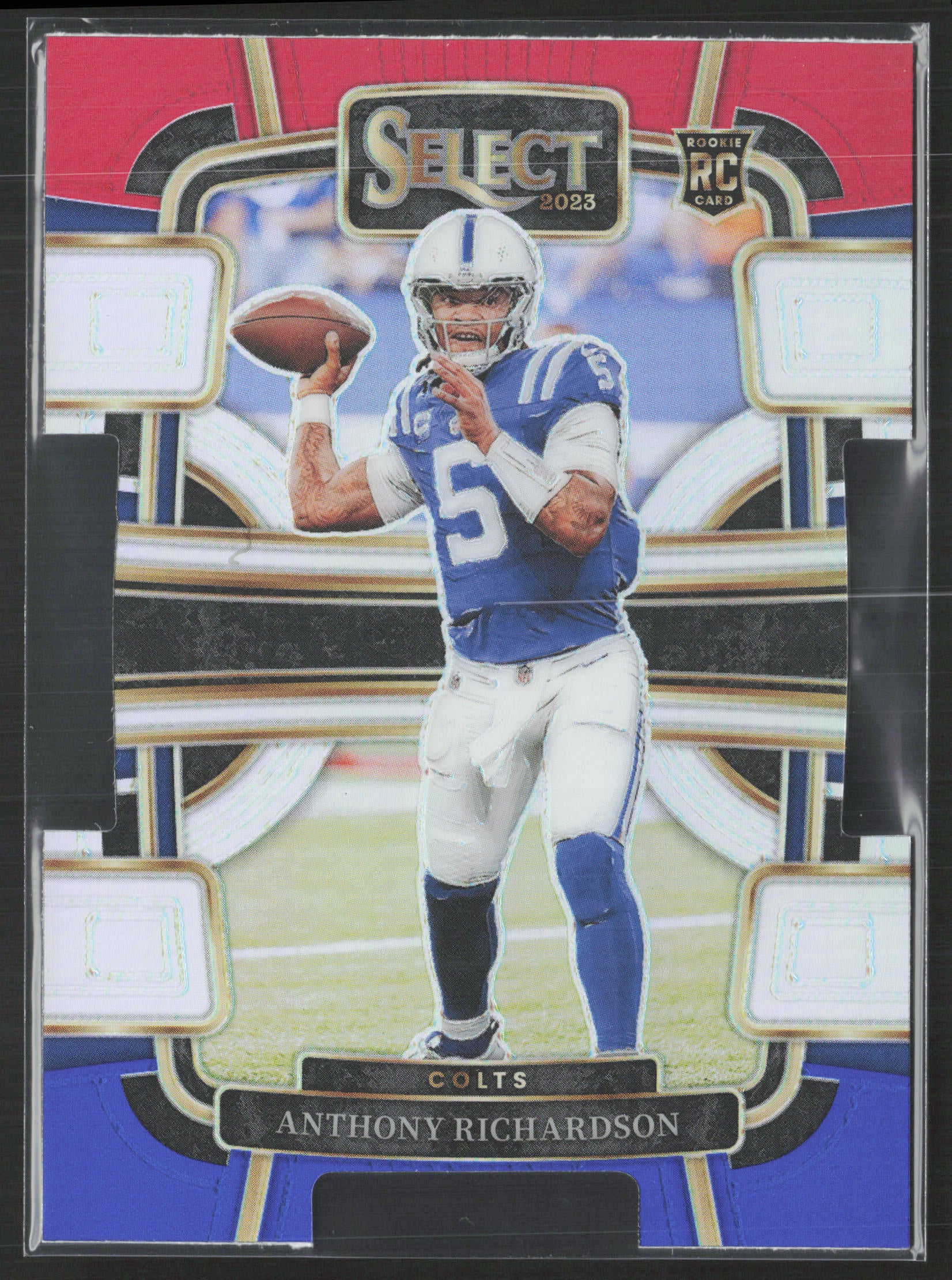2023 Panini Select #43 Anthony Richardson Red and Blue Prizms Die Cuts