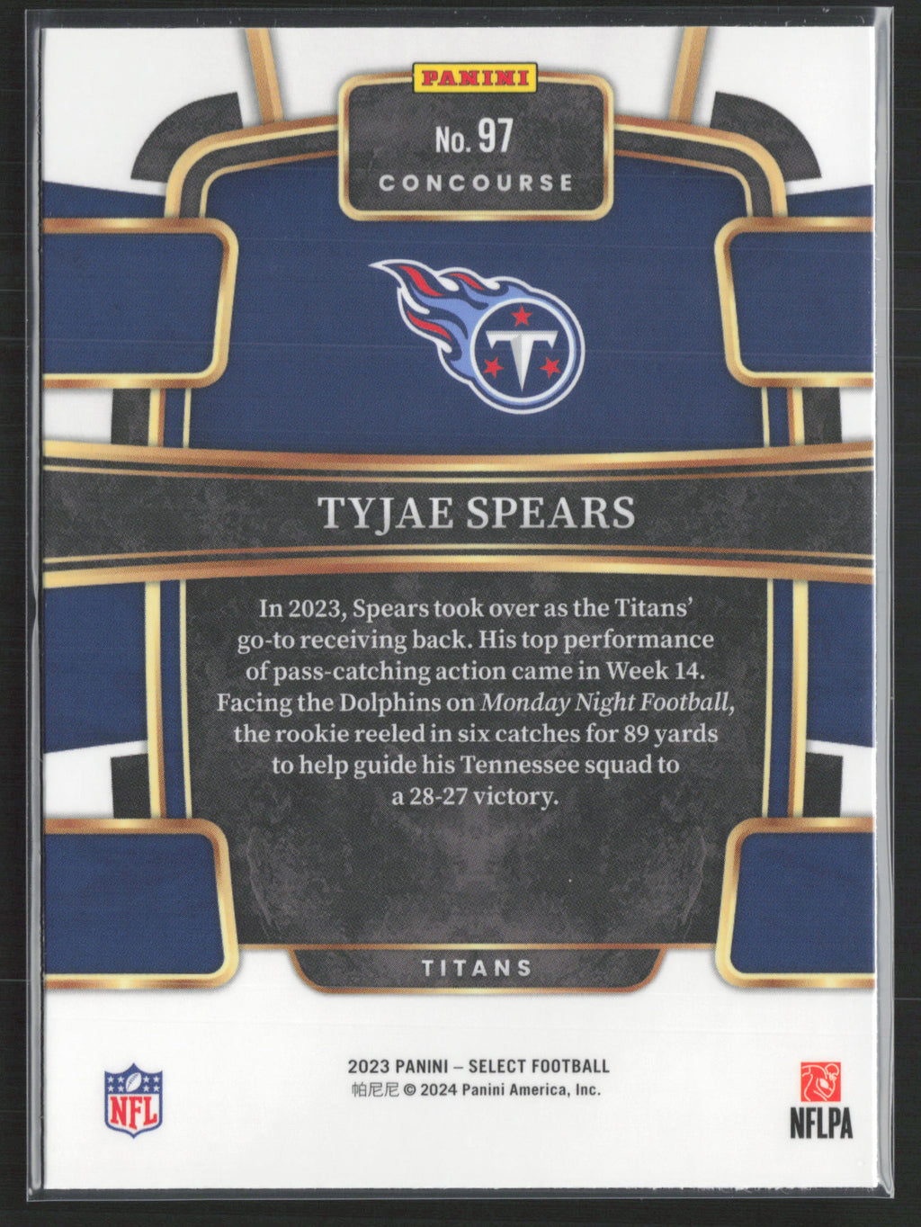 2023 Panini Select #97 Tyjae Spears