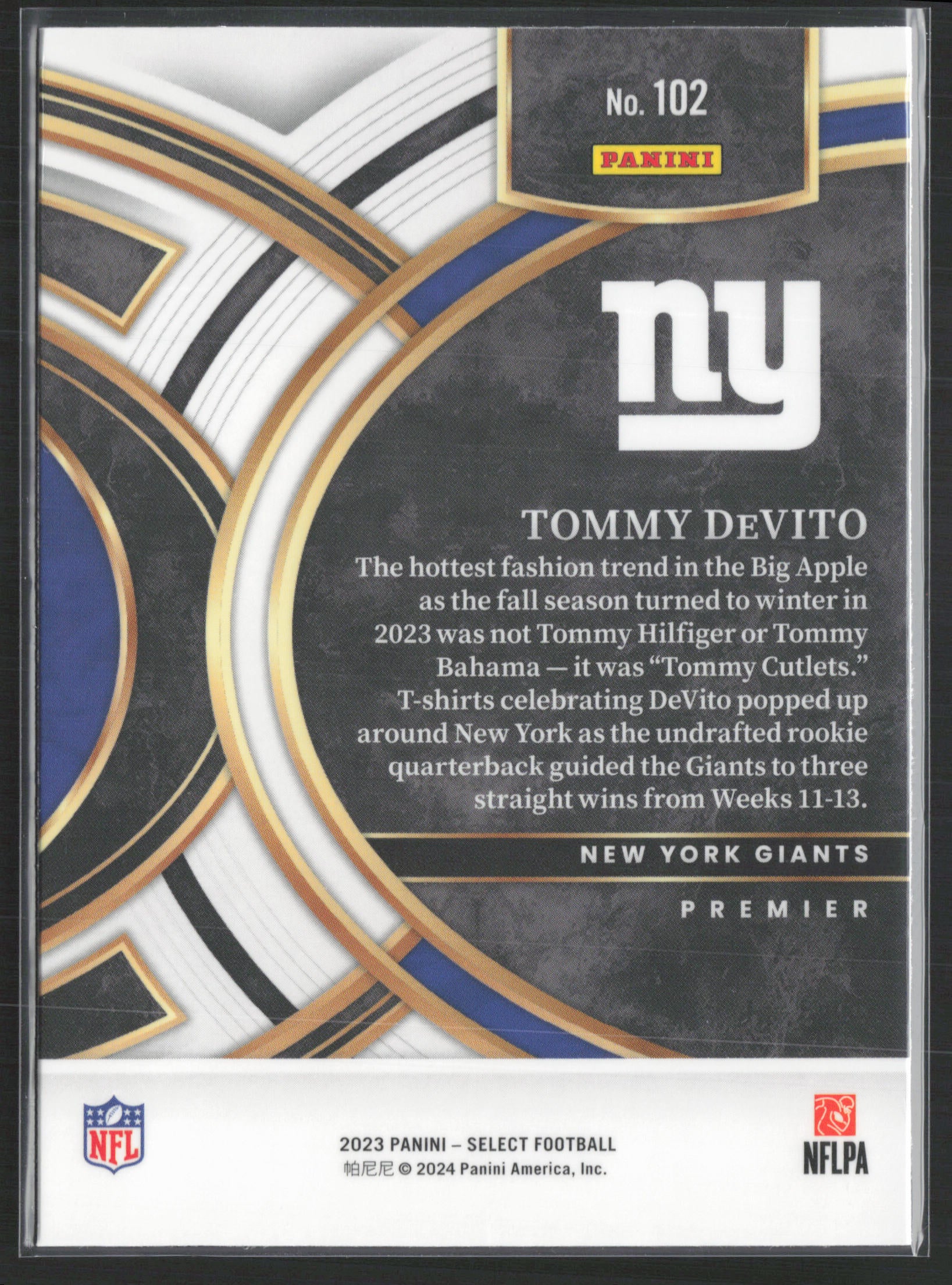 2023 Panini Select #102 Tommy DeVito