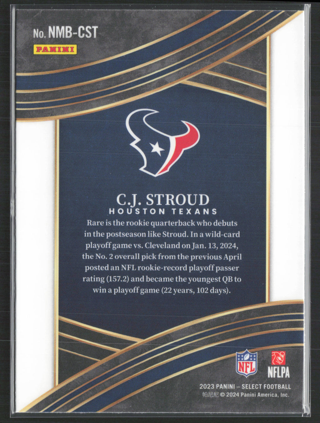 2023 Panini Select #NMB-CST C.J. Stroud Select Numbers