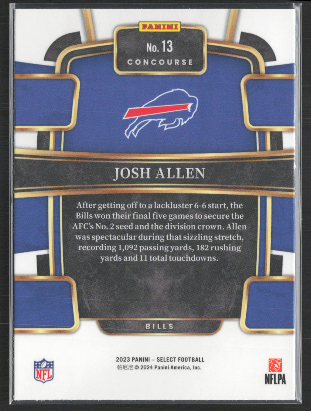 2023 Panini Select #13 Josh Allen