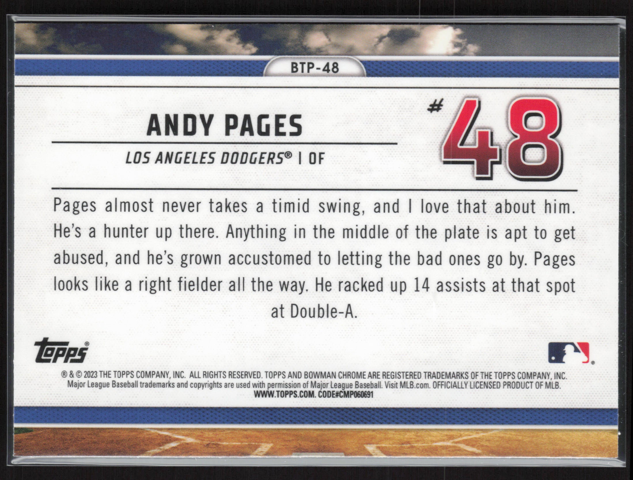 2023 Bowman #BTP-48 Andy Pages Bowman Scouts Top 100