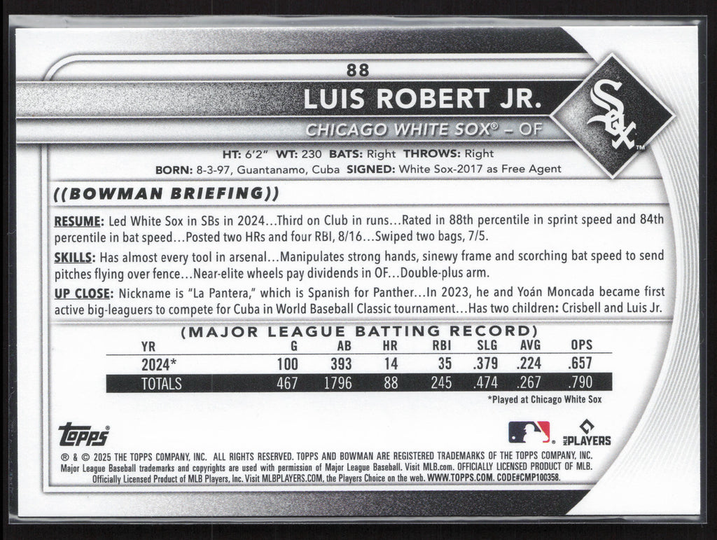2025 Bowman #88 Luis Robert Jr.